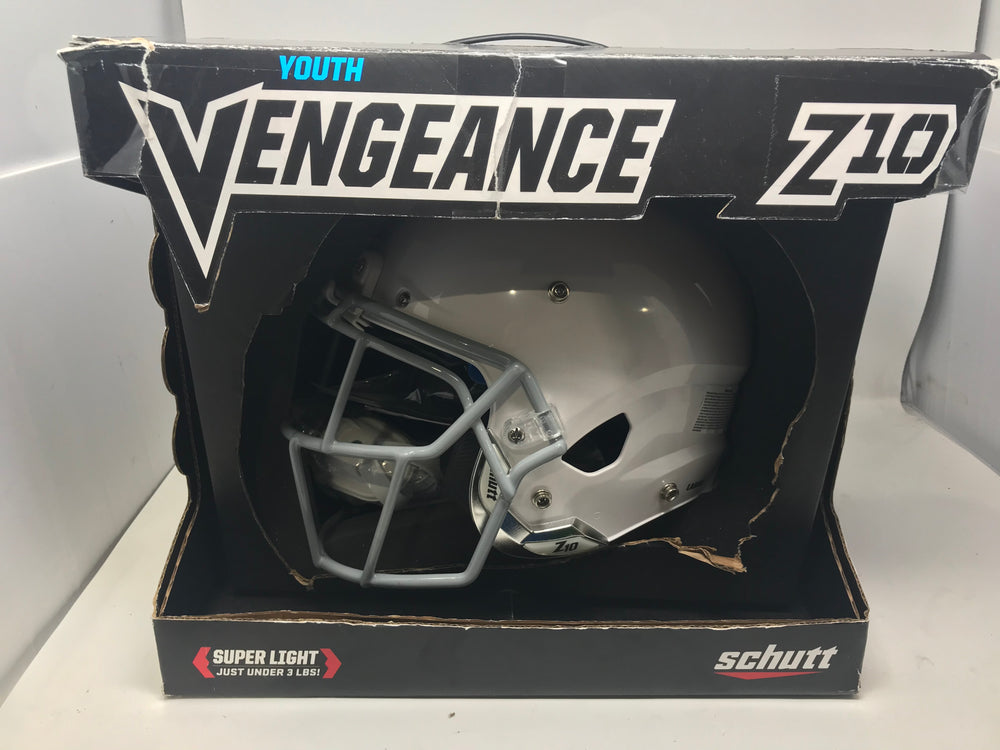 New Schutt Vengeance Z10 Football Helmet Youth Large White/Gray