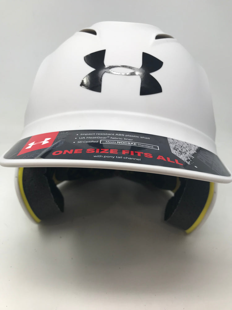 New Under Armour Batting Helmet Matte -150TT 6 1/2" - 7 1/2" White/Black