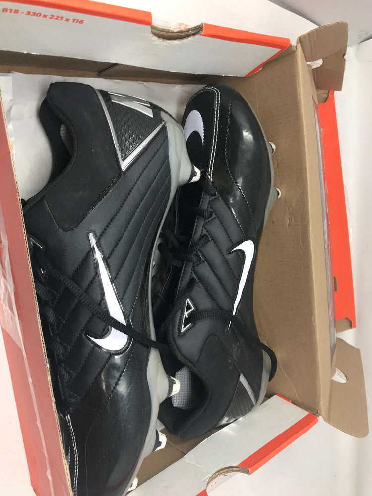 Used Nike Super Speed D Adult Men 12.5 Blk/Wht Plastic Molded Football Cleat