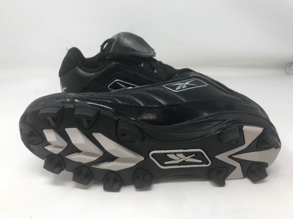 New Reebok Vintage MR Low Women's Softball Molded Cleats 8 Black/Silver