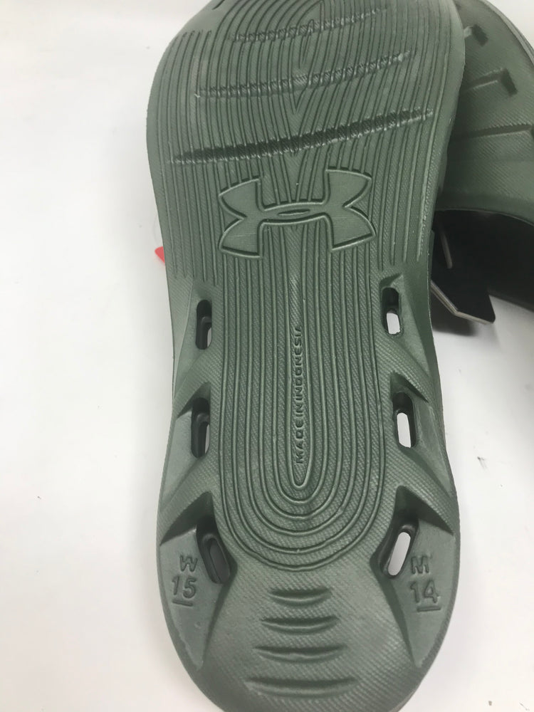 New Under Armour Men's 14 Locker Slider Sandal Green/Orange