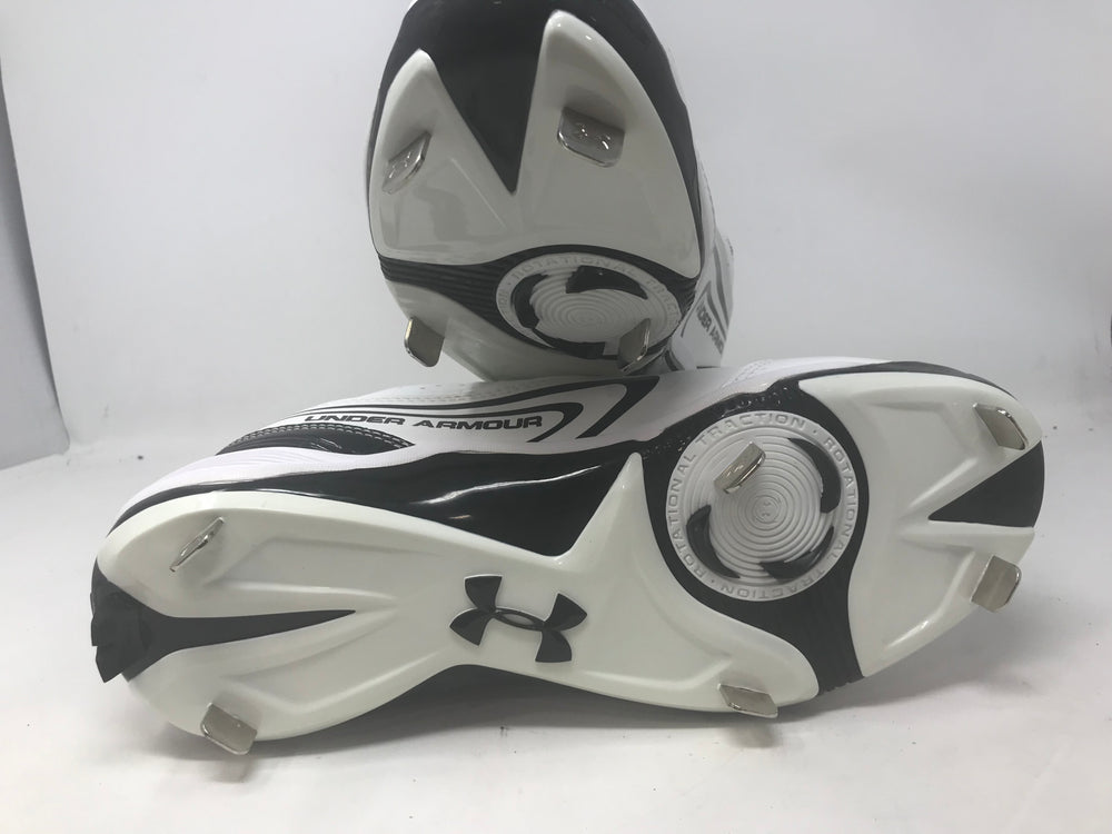 New Under Armour Men's 9.5 Ignite III Low ST CC Baseball Cleats White/Black