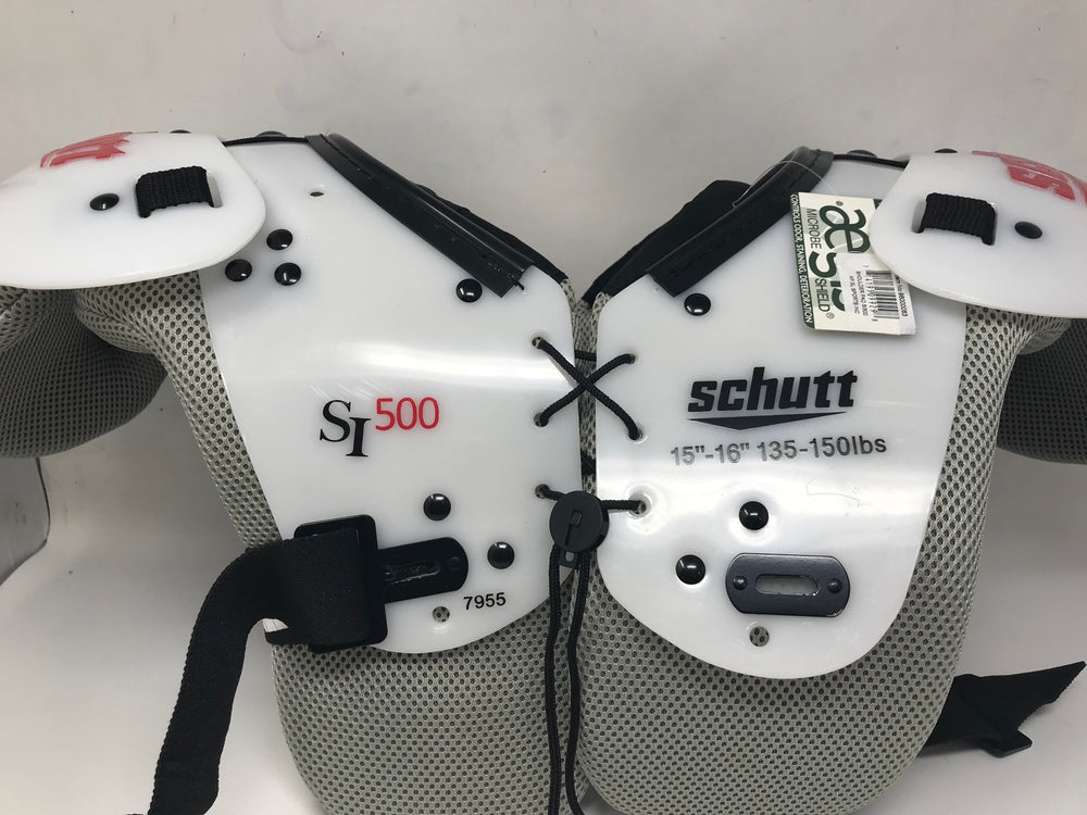 New Schutt New SI 500 Youth Football Shoulder Pads X-Large White/Black/Red