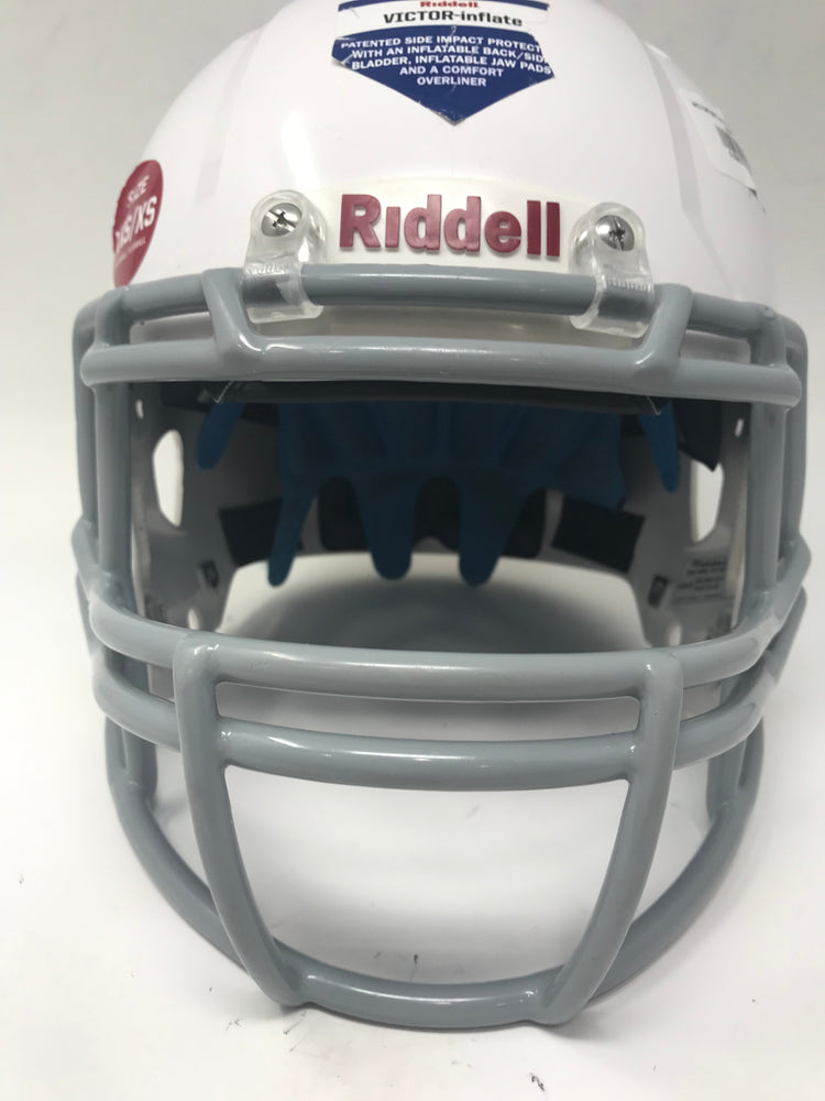 Riddell Victor Youth Football Helmet, White/Gray, X-Small 