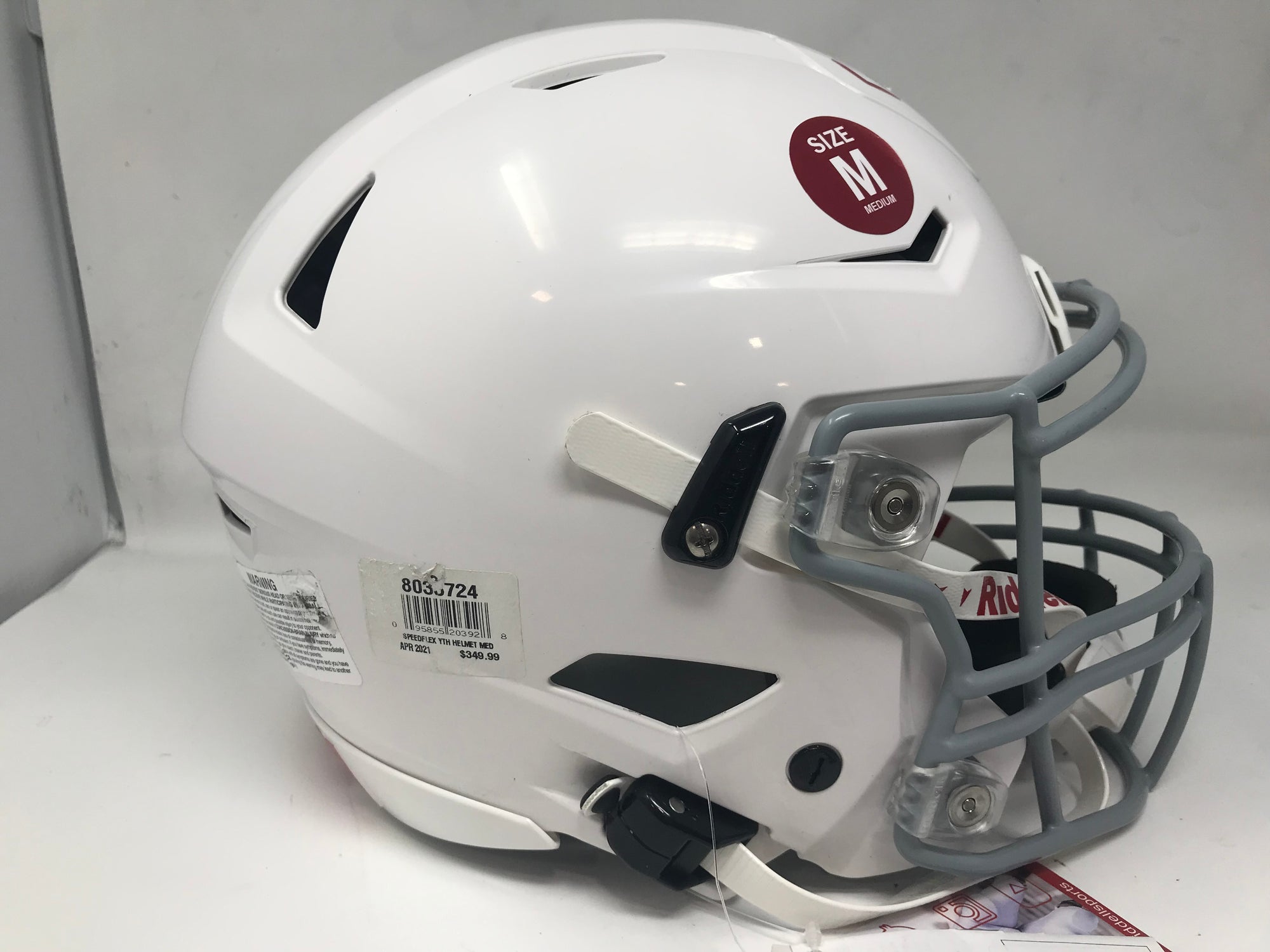 New Riddell SpeedFlex Youth Helmet, Medium, White/Gray 8022724