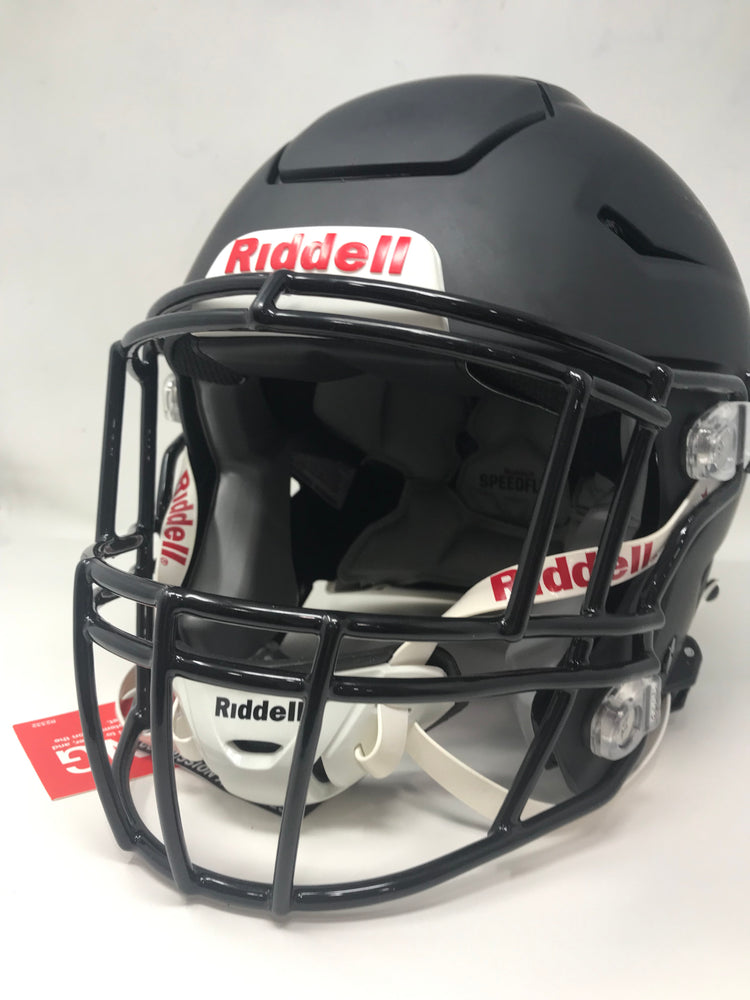black youth football helmet New Riddell SpeedFlex Youth Football Helmet X-Large Black/White Chinst – PremierSports