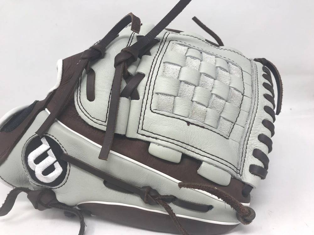 New Wilson Aura Fastpitch Softball Glove Series RHT 12 Inch Gray/Brown