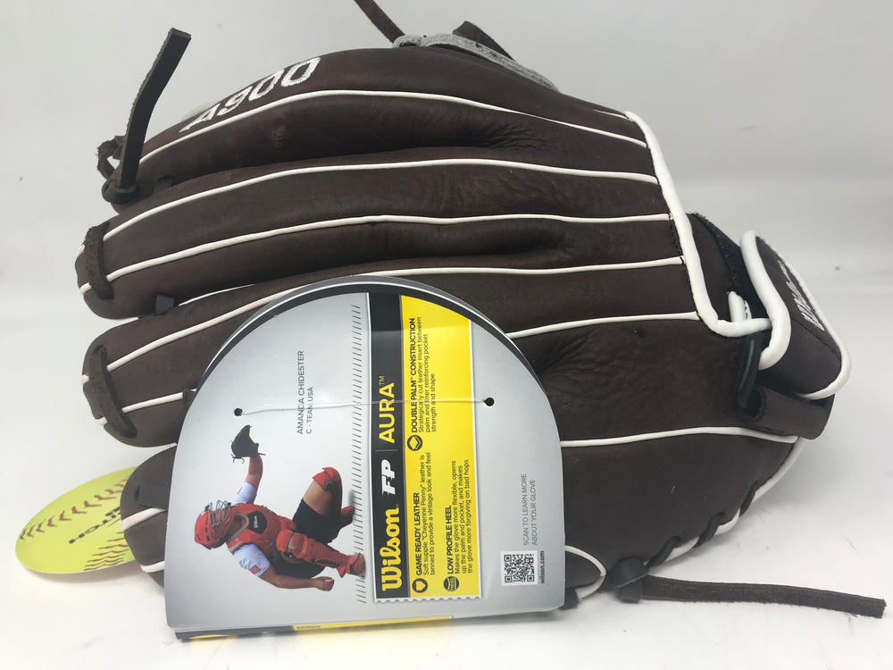 New Wilson Aura Fastpitch Softball Glove Series RHT 12 Inch Gray/Brown