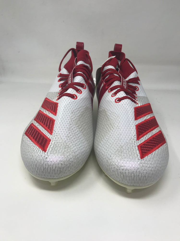 New adidas Men s Adizero 8.0 Football Shoe Size 11.5 White Red PremierSports