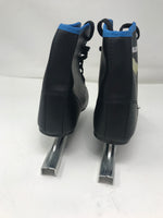 Used Boys American Chillin’ Double Runner Ice Skate 8Y Black/Blue/Gold