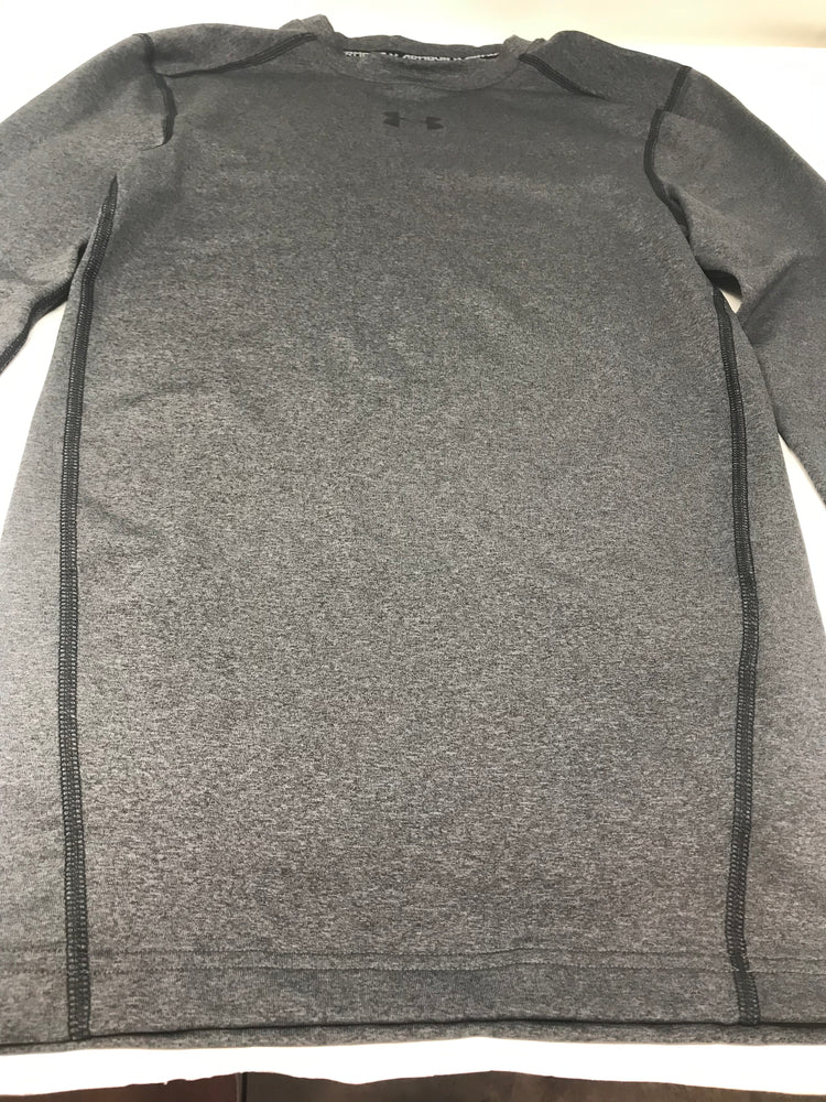 New Other Under Armour Men ColdGear Compression Crew LS Shirt Gray/Black Adult Small