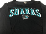 New Concepts Sports San Jose Sharks Black Marathon Knit LS V-Neck T-Shirt Large