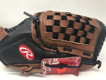 New Rawlings Renegade Series RS1300 Softball Glove RHT 13 Inch Black/Brown