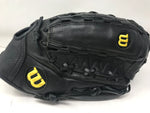 New Wilson A750 Dual Hinge 12.5In RHT Black Baseball Glove