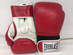 New Everlast 14 Oz. Red Pro Style Training Gloves Hook & Loop Red/White