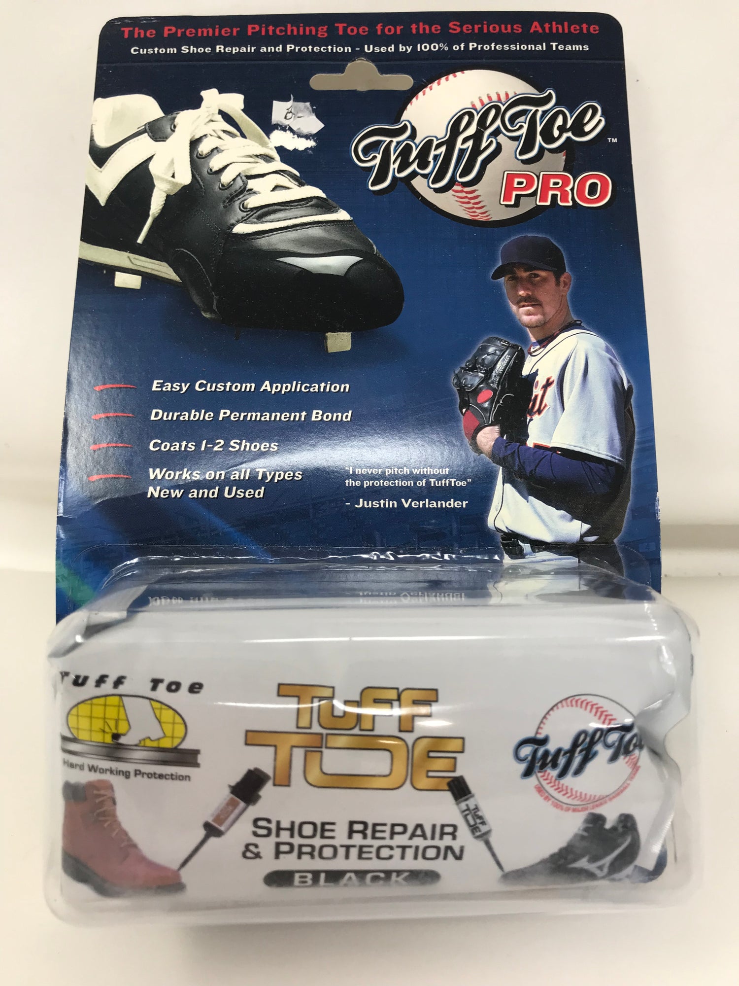 Pitching Toe Guard New Tuff Toe Pro Baseball Pitchers and Catchers Cleat Guards Black ...