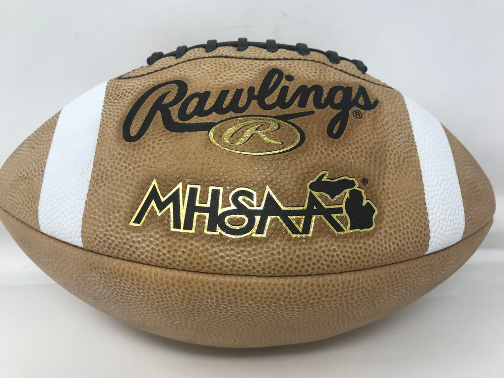 New Rawlings Pro Preffered ST5 Michigan Official Football MHSAA Brown/Black/White