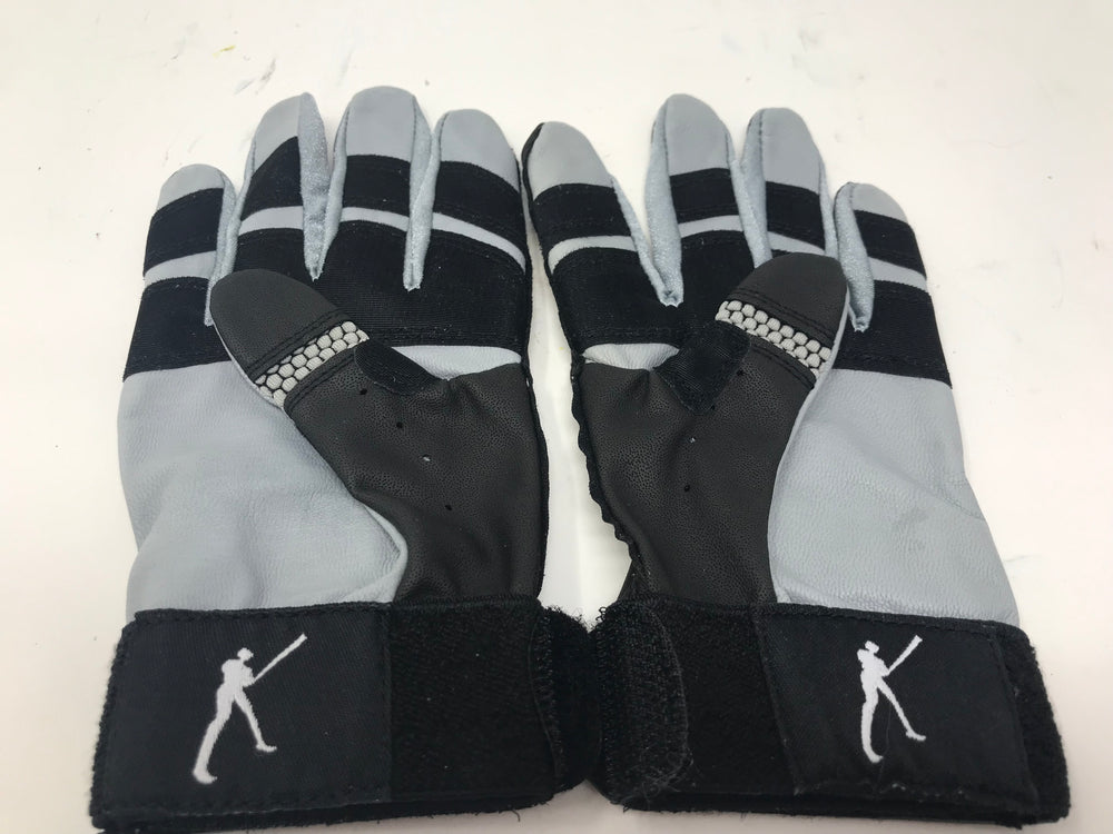 New DeMarini Geko Batting Gloves w/Bat Grip Youth Medium Gray/Black