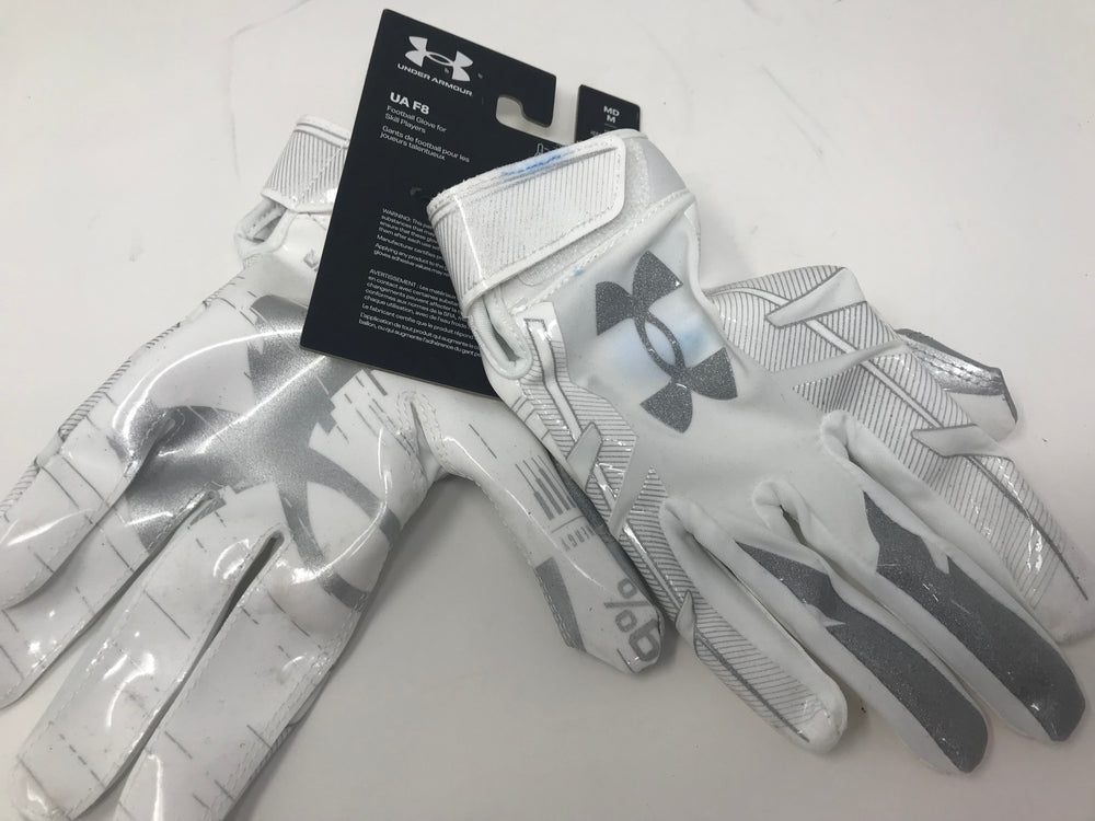 New, Other Under Armour Men's F8 Football Gloves Medium White