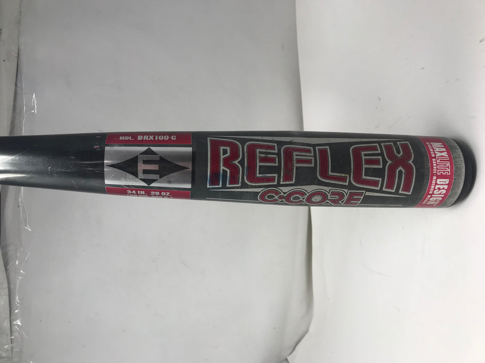 Used Easton Reflex Extended BRX100-C 34/29 Senior C405 Baseball Bat Bk/Red 2 3/4