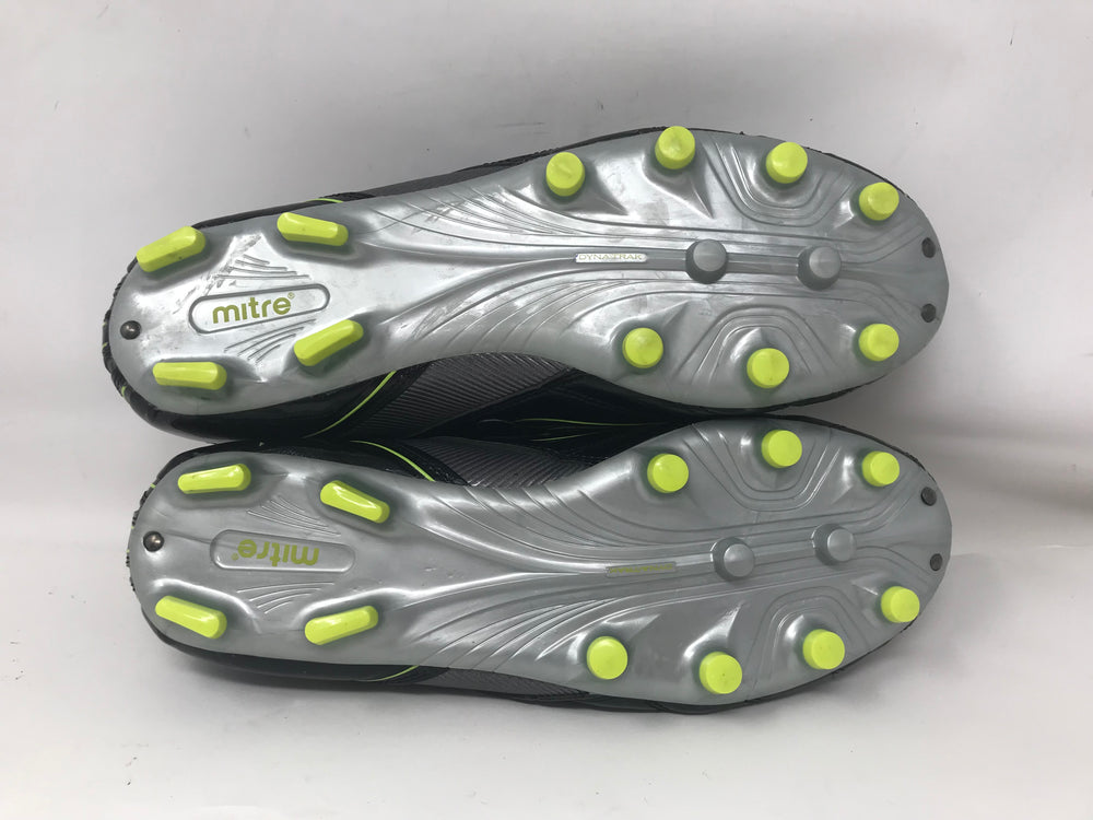New Mitre Vahala II Soccer Cleat Adult Size 13 Black/Green/Silver