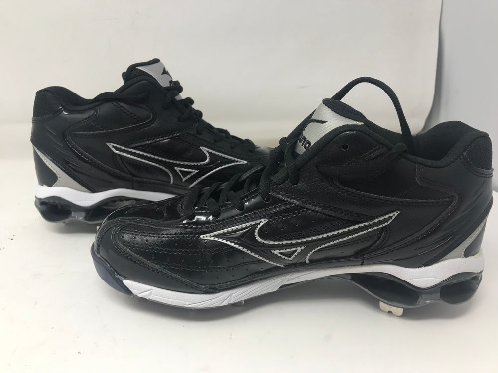 New Mizuno Men's 9 Spike Classic G5 Mid Baseball Cleat Men 8.5 Black/Black