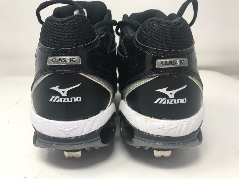 New Mizuno Men's 9 Spike Classic G5 Mid Baseball Cleat Men 9.5 Black/Black