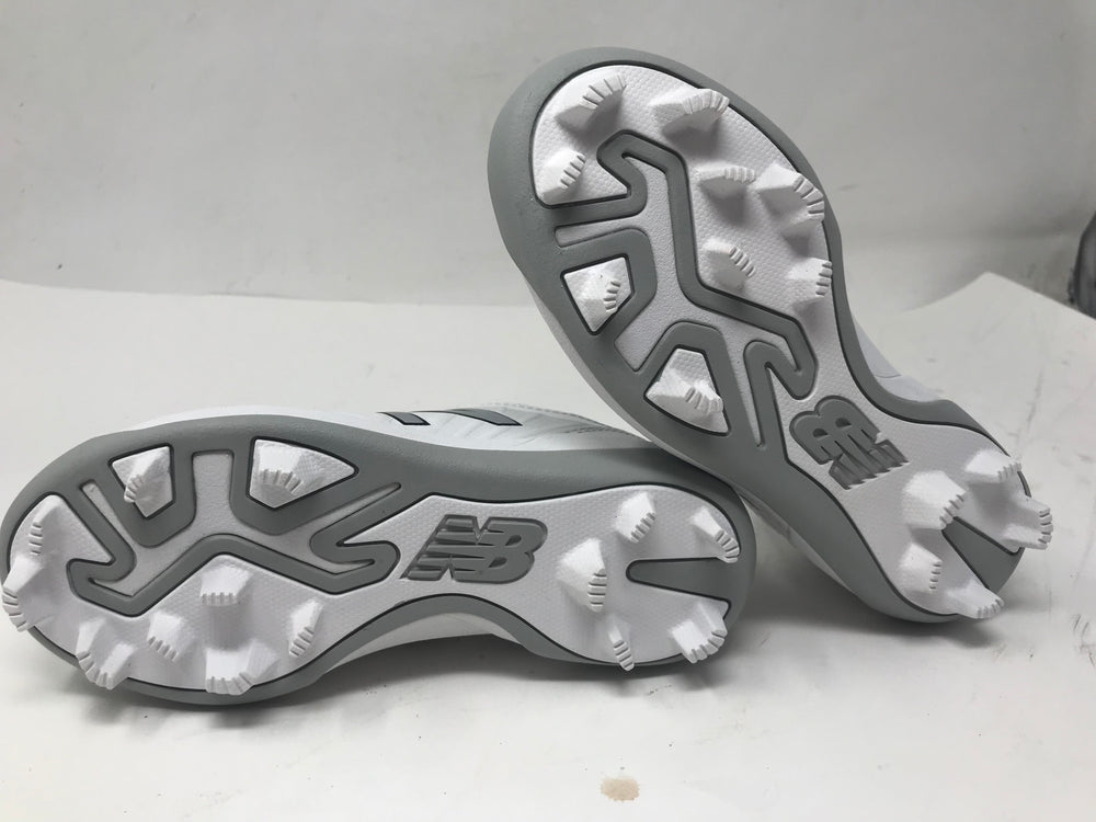 New New Balance Kids' 4040 V5 Molded Baseball Shoe Kids 12 White/Gray
