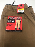 New Iron Co Stretch Jogger Brown ( cider ) Mens Pants Size (M) Drawstring Close