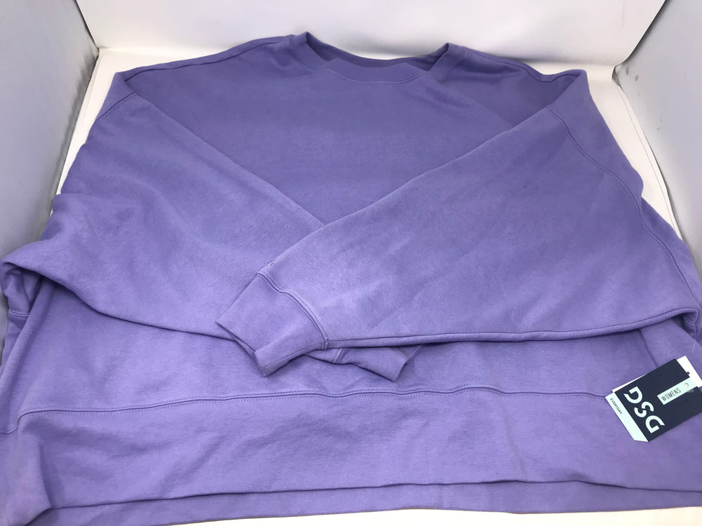 New DSG Women’s Perfect Fleece Crew Neck Sweatshirt Tinted Periwinkle