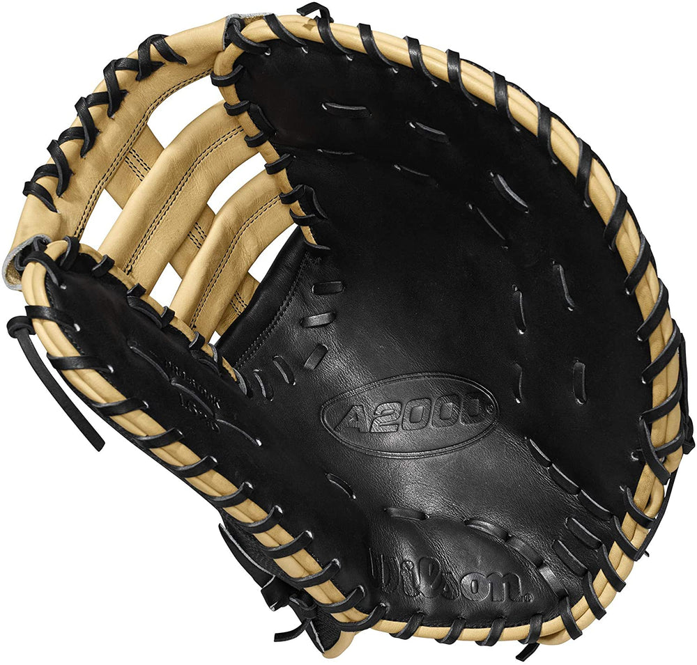 New Wilson A2000 SuperSkin 1st Base Baseball Glove Series RHT 12.5 In Black/Tan