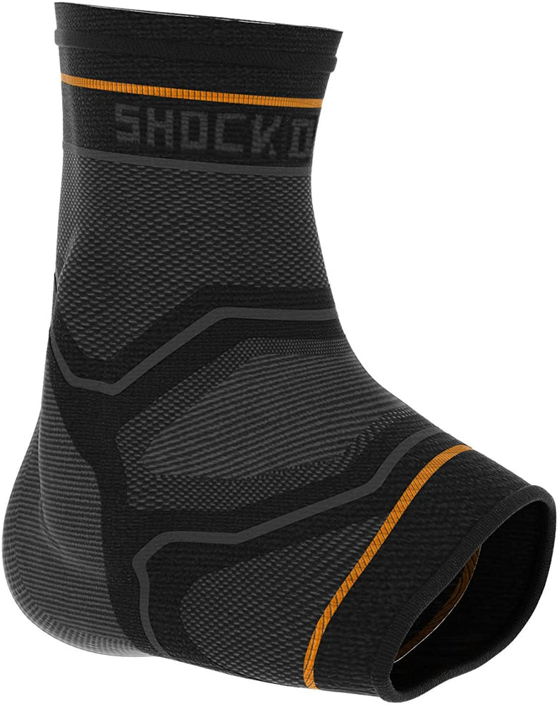 New Shock Doctor Compression Knit Ankle Sleeve with Gel Support Sm Black/Orange