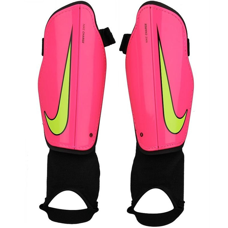 New Nike Adult Charge 2.0 Soccer Shin Guard Large Pink/Yellow NOSCAE Certified