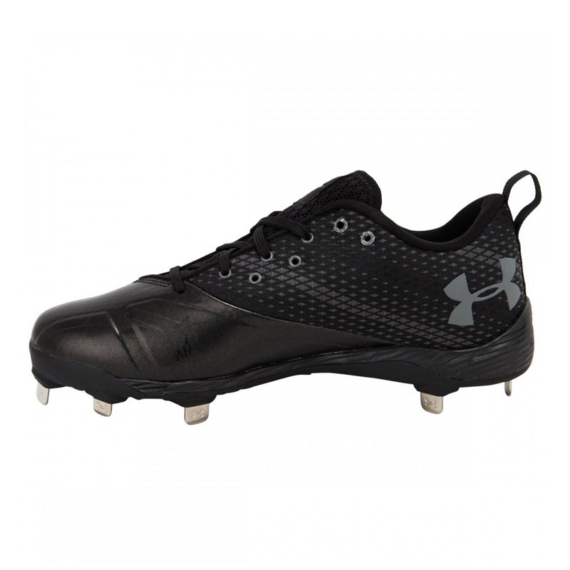 New Under Armour Men's 9 Harper One Low ST Baseball Metal Cleats Black/Gray