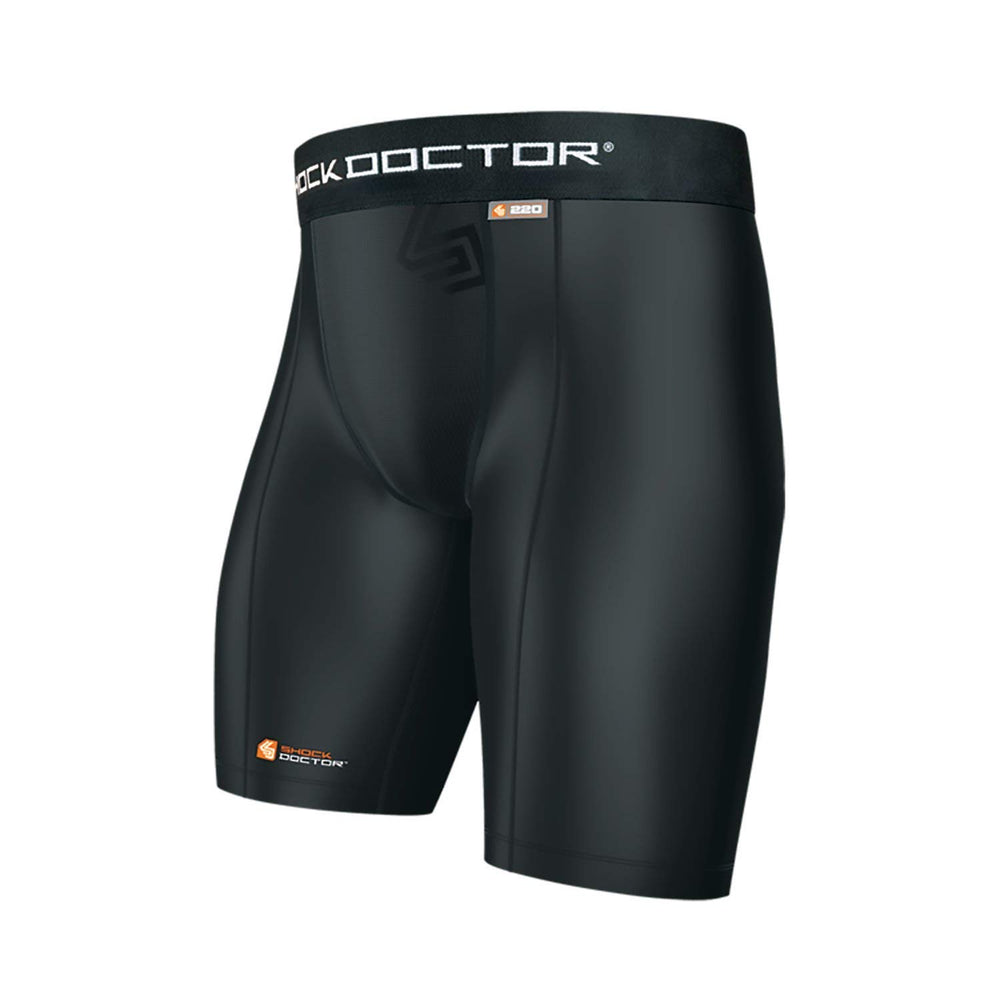 New Shock Doctor Compression Shorts Underwear with Pocket for Cup Black Boys L