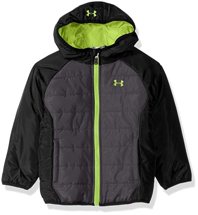 New Under Armour Boys' Tuckerman Puffer Jacket Graphite/Green Youth Size 6