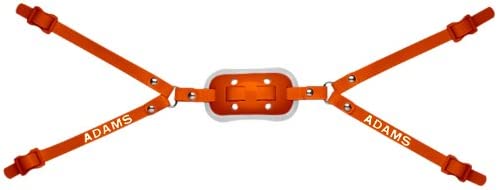 New Adams USA GEL-25-4D 4-Point High Football Chin Strap with D-Rings Orange