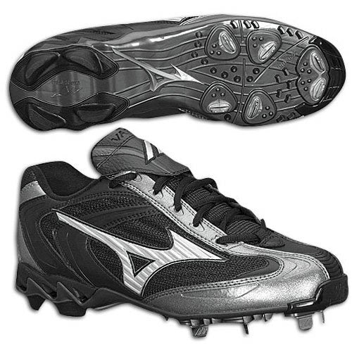 New Mizuno Vapor G2 Mid 320221 Mens 8.5 Baseball Cleat Black/Silver Metal Spikes