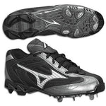 New Mizuno Vapor G2 Mid 320221 Mens 8.5 Baseball Cleat Black/Silver Metal Spikes