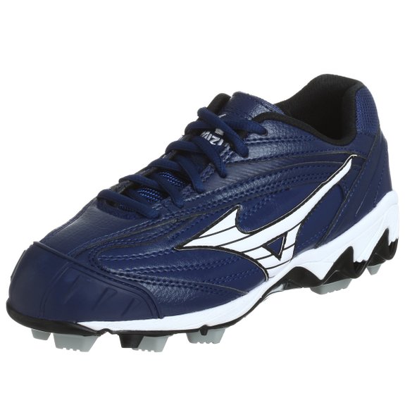 New Mizuno 320341 Size 7 Finch Low G4 Amp Fastpitch molded Cleats Black/White