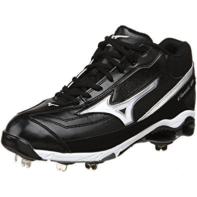 New Mizuno 9 Spike Classic G6 Low switch Mens 7.5 Baseball Cleats Blk/Wht
