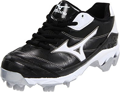 New Mizuno 320395 Size 11.5 Finch 9 spike Womens Fastpitch molded Cleat Blk/Wht