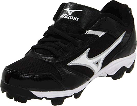 New Mizuno Franchise 6 320399 Size Youth 1 Baseball Cleats Black/White