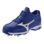 New Mizuno Women's 9-Spike Sweep Metal Softball Cleats 11 Royal/White
