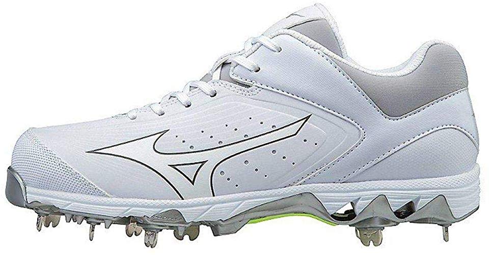 New Mizuno Wmn's 9.5 9-Spike Swift 5 Molded Baseball Cleat Shoe White/White