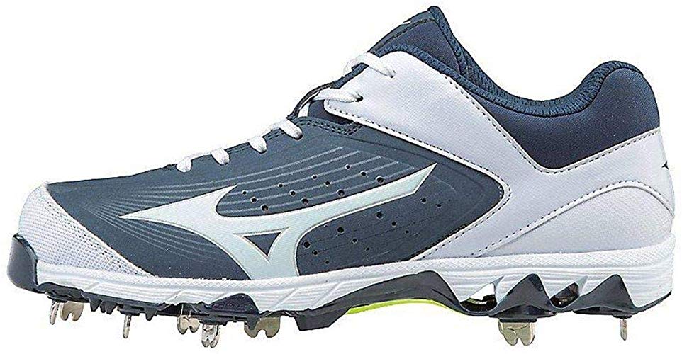 New Mizuno Wmn's 11 9-Spike Swift 5 Molded Baseball Cleat Shoe Navy/White