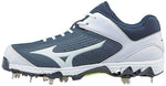 New Mizuno Wmn's 7.5 9-Spike Swift 5 Molded Baseball Cleat Shoe Navy/White
