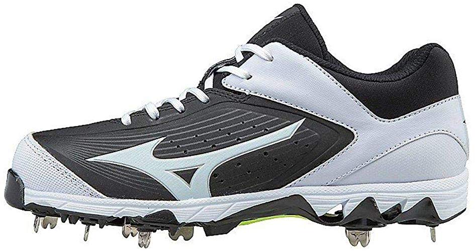 New Mizuno Wmn's 10 9-Spike Swift 5 Molded Baseball Cleat Shoe Black/White