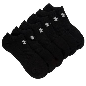 New Under Armour Under Armour Men Charged Cotton No Show Socks 6-Pack Med Black