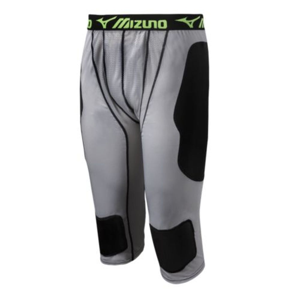 New Mizuno Adult Long Sliding Shorts Gray/Black/Green Large